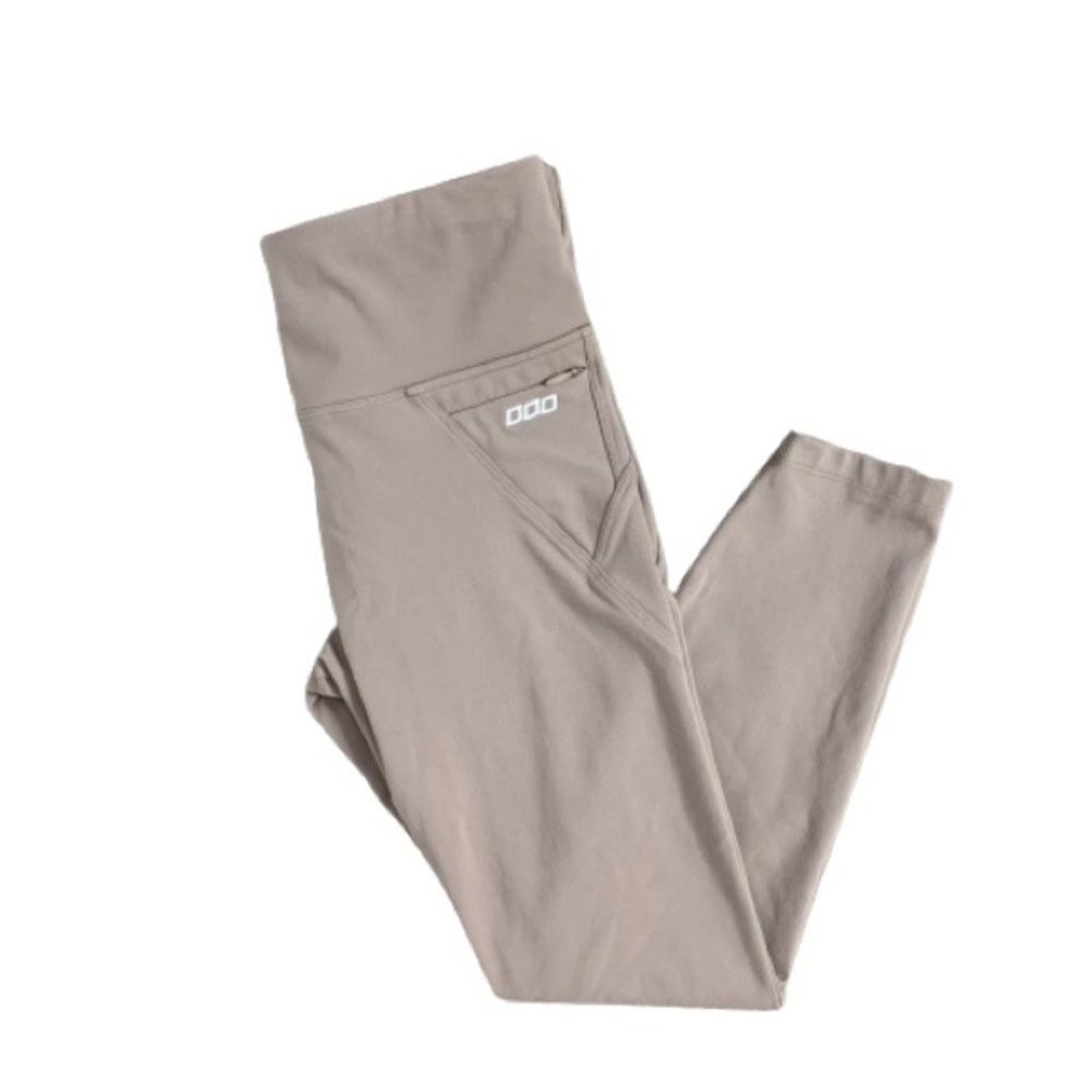 Lorna Jane 7/8 Length Capri Legging High rise Cropped Beige Brown Taupe Small